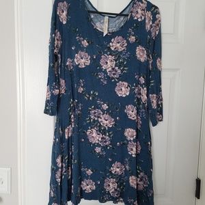 Knee length flowy floral dress